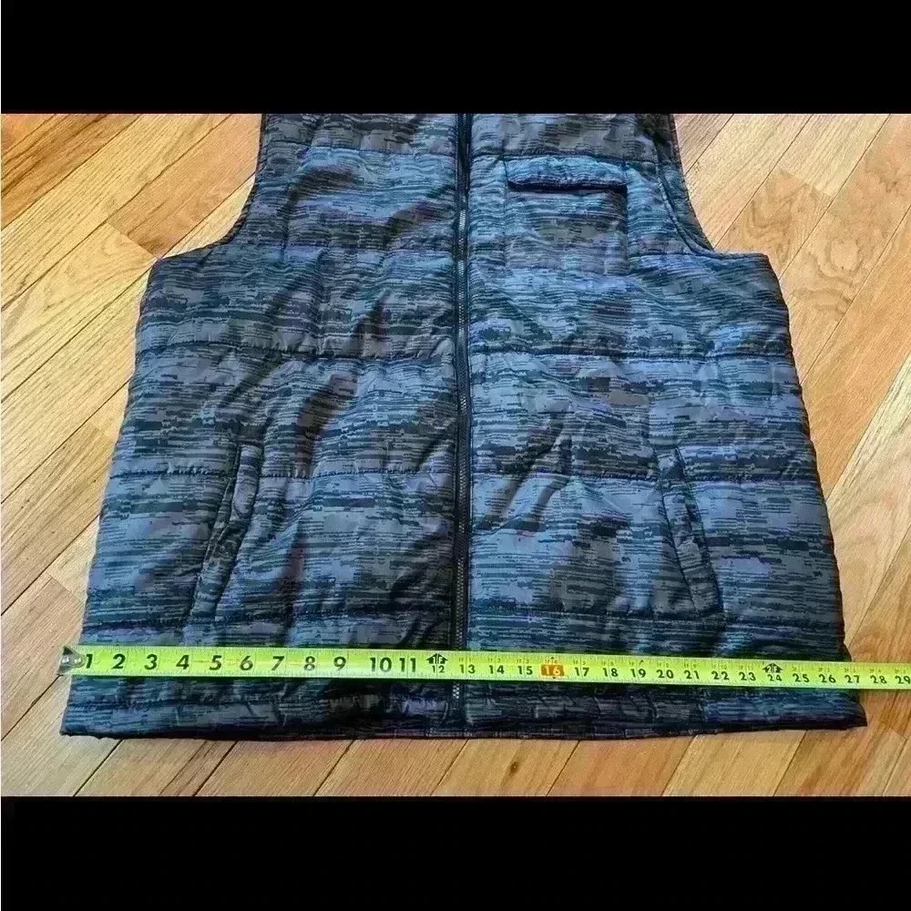 Ecko Unltd Hoodie Puffer Vest Mens Size XXL Zip Closure Pocket Gray Camo Print